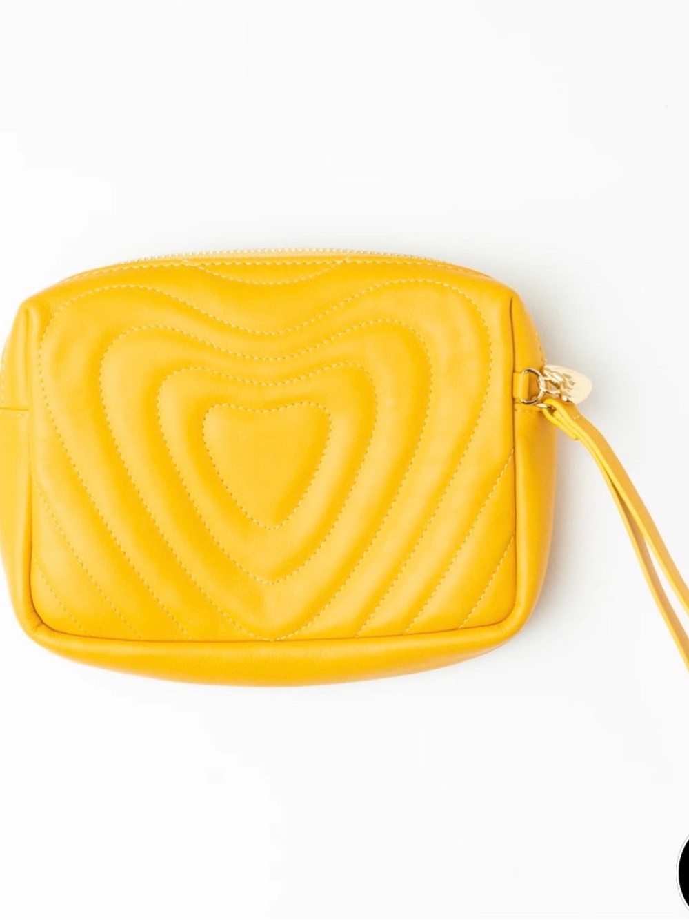 Escada Yellow Quilted Heart-Detail wristlet Bag